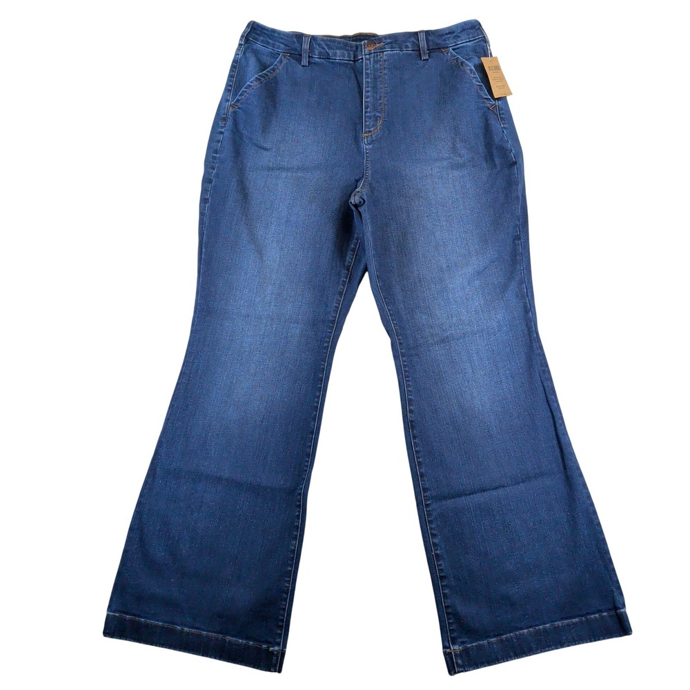 Duluth Trading Co Womens Asset Management High Rise Trouser Jeans 18x31 Blue